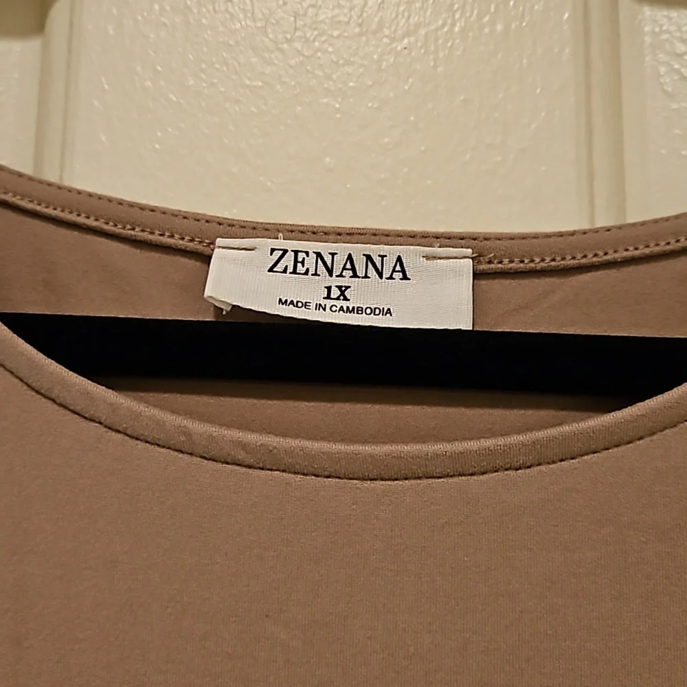 Zenana Taupe Blouse Size 1x - Picture 5 of 9